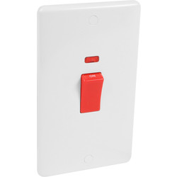 Wessex Electrical Wessex White 45A DP Switch Tall + Neon - 72337 - from Toolstation