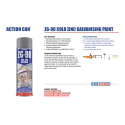 Action Can ZG-90 Cold Zinc Galvanising Paint Silver