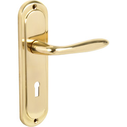 Hiatt / Mocho Door Handles Lock Brass