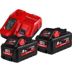 Milwaukee / Milwaukee M18 8.0Ah HIGH OUTPUT Battery Starter Kit 2 x 8.0Ah