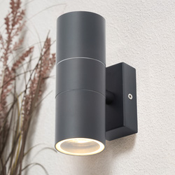 Leto Anthracite Stainless Steel Up & Down Wall Light IP44