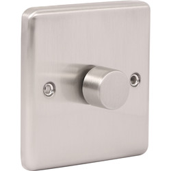 Wessex Electrical Wessex Brushed Stainless Steel LED Dimmer Switch 1 Gang 5W -150W - 73043 - from Toolstation
