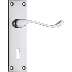 Lockworks / Lockworks Victorian Scroll Door Handle Lock Polished Chrome