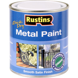 Rustins Quick Dry Metal Paint Smooth Satin 500ml Green