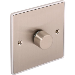 Urban Edge Brushed Chrome Dimmer Switch 1 Gang 400W