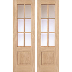 JB Kind / Dove Oak Glazed Internal Door Unfinished Pairs 35 x 1981 x 1372mm