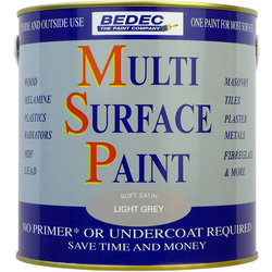 Bedec Multi Surface Paint Satin Light Grey 2.5L