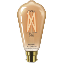 Philips WiZ LED Amber Filament Tunable White Smart Light Bulb ST64 B22 50W