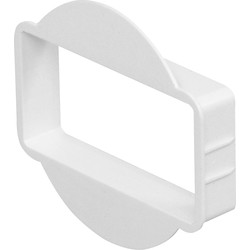 Round to Rectangular Outlet Converter White - 74029 - from Toolstation