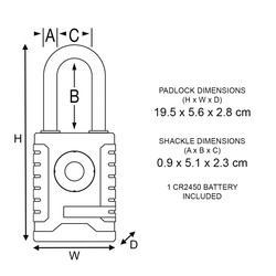 Bluetooth Smart Zinc Body Padlock