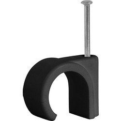 Unbranded Cable Clip Round Black 7mm - 74675 - from Toolstation