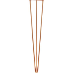 Rothley 3-Pin Hairpin Leg 710mm Polished Copper