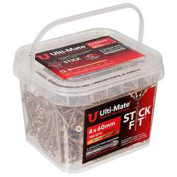 Ulti-Mate Stick-Fit Woodscrews Tub 4.0 x 60mm