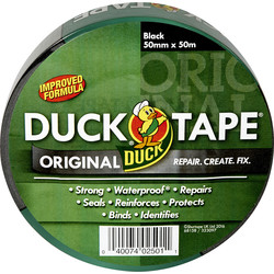 Duck Cloth Duct Tape Black 50mm x 50m