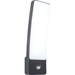 Lutec / Lutec Kira IP54 LED Wall Light 18w 1200lm Dark Grey PIR