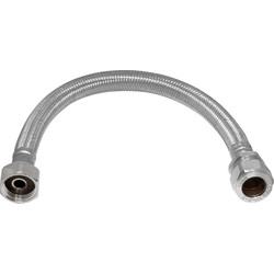 Flexible Tap Connector 15mm x 3/4" 10mm Bore. 300mm
