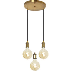 4lite Three Circular Pendant - Less Lamp Antique Brass