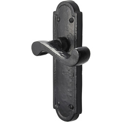 1 x TRAP DOOR PULL HANDLE RING IN BLACK COMPLETE WITH 4 BLACK JAPPANED SCREWS 