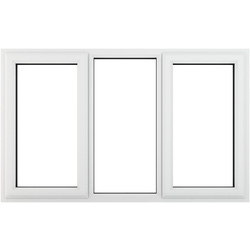 Crystal Casement uPVC Window Left & Right Hand Opening Fixed Centre 1770mm x 965mm Clear Double Glazing White