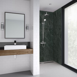 Mermaid / Mermaid Sicilian Slate Natural Laminate Shower Wall Panel Square Edged 2420mm x 900mm