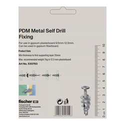 Fischer Self Drill Driva PD100 Plasterboard Fixing