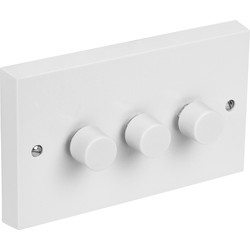 Axiom LED White Dimmer Switch 3 Gang 2 Way