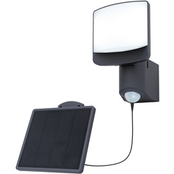 Lutec Sunshine IP54 LED Solar Wall Light 7w 500lm Dark Grey 1500mAh