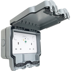 Wessex IP66 13A RCD Switched Socket 2 Gang