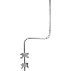 TV Aerial & Satellite Dish Pole 6ft x 18" Steel Cranked Heavy Duty Brackets - 76397 - from Toolstation