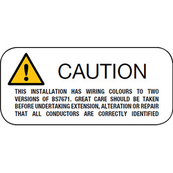Caution 2 Version Wiring Warning Labels Vinyl 100 x 50mm