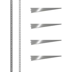 Rothley Krome Twin Slot Shelving Kit 1220mm Uprights (x2) & 470mm Brackets (x4)
