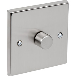 Axiom Satin Chrome LED Dimmer 1 Gang 2 Way - 76517 - from Toolstation