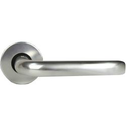 Lockworks / Lockworks Round Bar Aluminium Lever on Rose Door Handle Polished