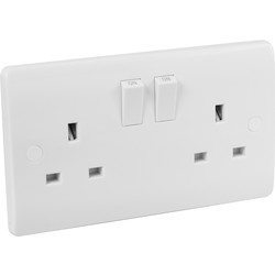 Scolmore Click Click Mode DP Switched Socket 2 Gang - 77115 - from Toolstation