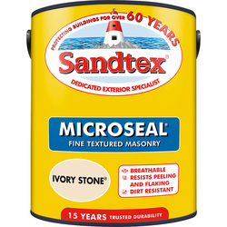 Sandtex Sandtex Fine Textured Masonry Paint 5L Ivory Stone - 77291 - from Toolstation