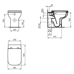 Ideal Standard i.life A Back To Wall Toilet and Soft Close Seat