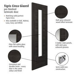 Tigris Cinza Glazed Laminate Internal Door