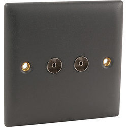 Power Pro / Power Pro Anthracite Coaxial Outlet Twin