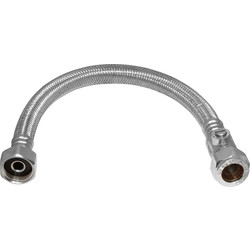Flexible Tap Connector with Isolating Valve 15mm x 1/2" 10mm Bore. 300mm