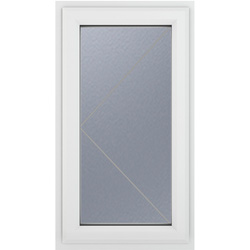 Crystal / Crystal uPVC Window Obscure Glazing RH Side Hung 610mm x 965mm White