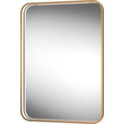 Sensio Aspect Rectangular LED Bathroom Mirror Cool White Brushed Brass 700 x 500mm