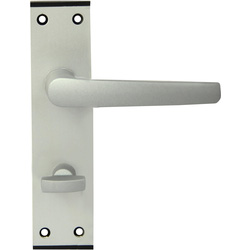 Lockworks / Lockworks Oxford Black End Cap Aluminium Door Handle Bathroom Satin