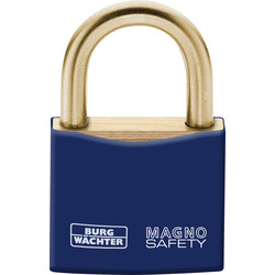 Burg-Wachter Burg-Wachter Magno Brass Safety Lockout Padlock Blue 40mm - 78117 - from Toolstation