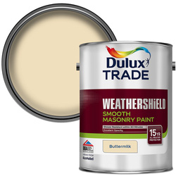 Dulux Trade Weathershield Smooth Masonry Paint 5L Buttermilk
