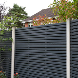 Forest / Forest Garden Grey Painted Contemporary Double Slatted Fence Panel 6' x 6'