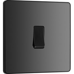 BG Evolve Black Chrome (Black Ins) Single Intermediate Light Switch, 20A 16Ax 