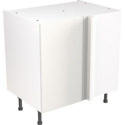 Kitchen Kit / Kitchen Kit Flatpack Slab Kitchen Cabinet Base Blind Corner Unit Super Gloss White 800mm