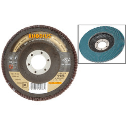 Rhodius Zirconium Flap Disc 115 x 22.2mm 60 Grit