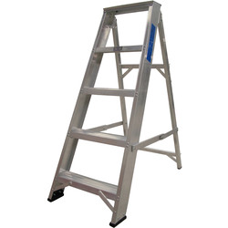 Lyte Industrial Swingback Aluminium Step Ladder 5 Tread, Closed Length 1.14m