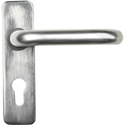 Lockworks / Lockworks Round Bar Aluminium Door Handle Euro Lock Satin